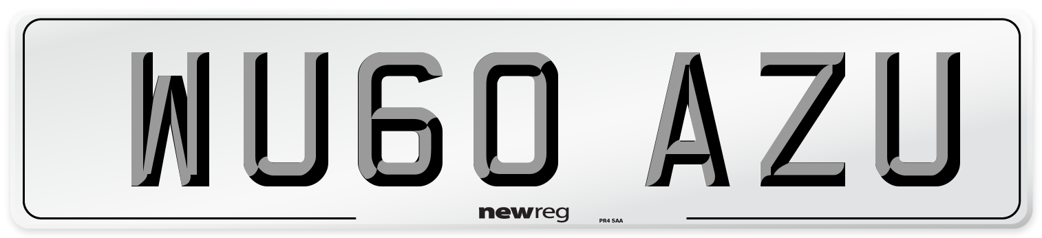 WU60 AZU Number Plate from New Reg